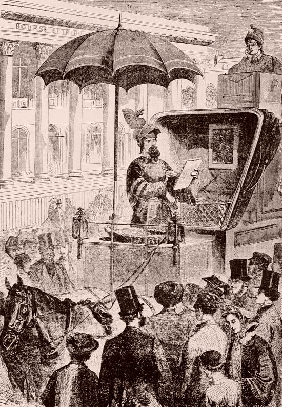 Mangin, le célèbre marchand de crayons au XIXe siècle. D'après un croquis de Charles Yriarte publié dans L'Illustration