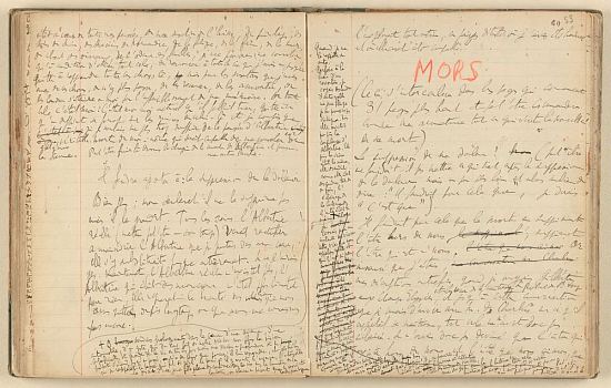À la recherche du temps perdu, manuscrit autographe de Marcel Proust constitué de soixante-deux cahiers de brouillons comportant des ébauches des différentes parties de la Recherche à divers stades de leur rédaction