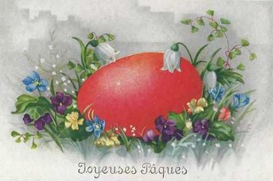 Joyeuses Pâques. Carte des années 1930