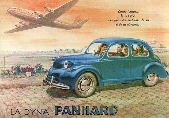 Carte publicitaire pour la Panhard Dyna X (1946-1954)