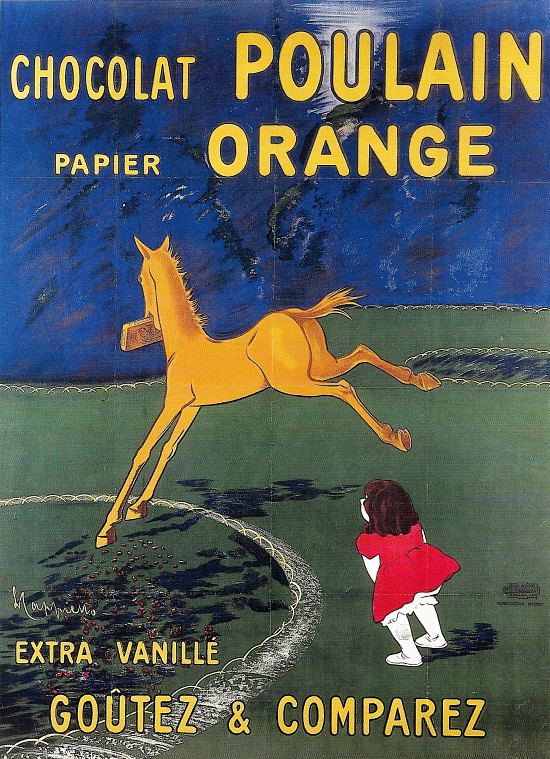 Affiche historique de Leonetto Cappiello, en 1911, réalisée à partir d'une peinture original conçue dès 1905 et instituant le petit cheval comme symbole de la marque