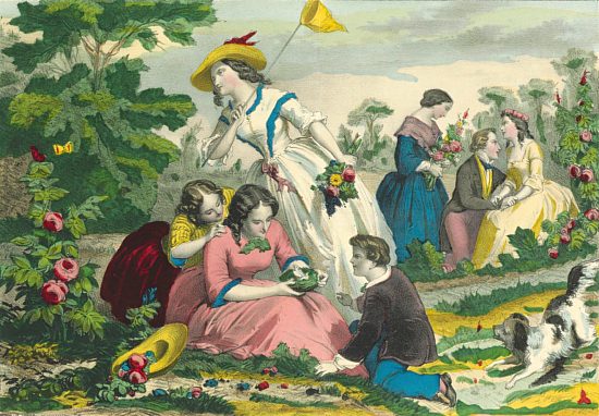 Les quatre saisons. Le printemps. Image d'Épinal de l'imprimeur-libraire Pellerin (1861)