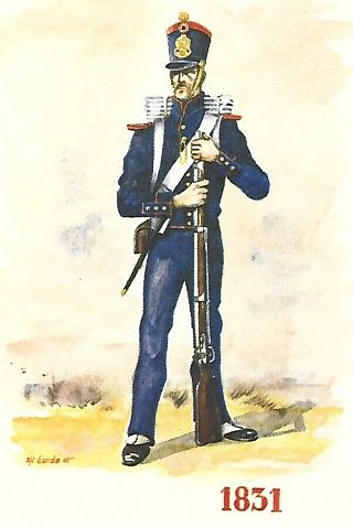 Soldat de la Légion étrangère en 1831. Carte postale des années 1950