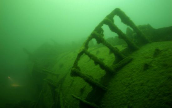 Une épave de sous-marin allemand de la Deuxième Guerre mondiale, au large de Lorient (2009)