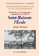 SAINT-MAIXENT-L'ÉCOLE (Recherches sur l'organisation (...)