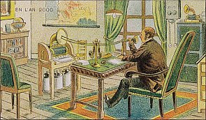 Vision d'une personne dictant son courrier (1910)