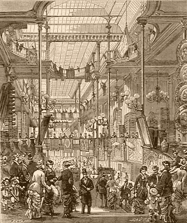 Hall central du magasin au bon marche en 1880