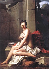 Suzanne au bain. Peinture de Jean-Baptiste Santerre (XVIIIe si�cle)
