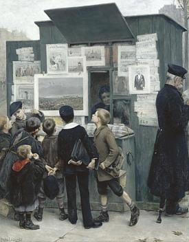 Ecoliers d'apres une peinture de Paul Legrand executee en 1897