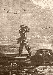 Le capitaine Nemo prenant la hauteur du soleil dans Vingt mille lieues sous les mers