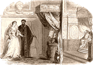 Nostradamus faisant voir � Catherine de M�dicis le tr�ne de France occup� par Henri de Navarre