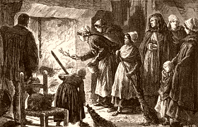 Le feu de sarments p�tille avec un bruit sec