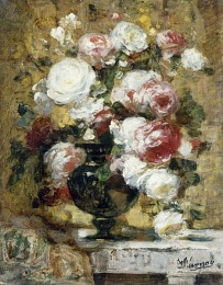 Bouquet de roses. Peinture de Francis Miel