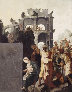Adoration des mages. Peinture de Jan Cornelisz Vermeyen