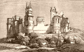 Ruines du second château de Pierrefonds (avant sa reconstruction qui débuta en 1858)