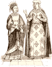 Blanche de Castille et Marguerite de Provence. D'après Montfaucon.