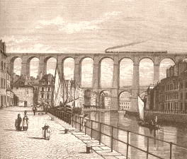 Le Viaduc de Morlaix. Dessin de Dargent