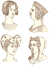 Coiffures de femmes, de 1360 à 1390