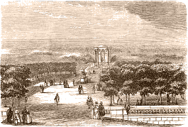 La place du Peyrou, à Montpellier, au XIXe siècle