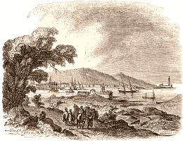 Vue de Port-Vendres. Dessin de Morel-Fatio