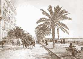 Boulevard près de la côte, d'après une photographie du début du XXe siècle
