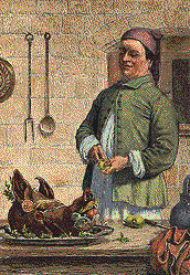 Préparation du festin de Noël en 1870