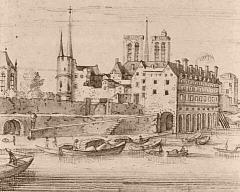 Pont Saint-Michel et rue Neuve-Saint-Louis au XVIIe siècle, par Cruyl