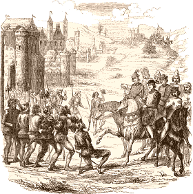 Les Maillotins sortant de Paris pour recevoir Charles VI