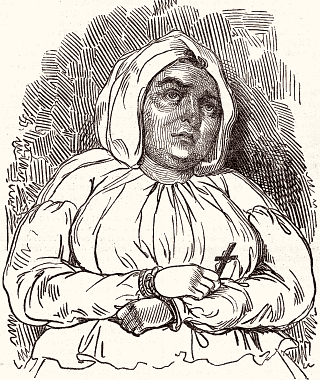 Portrait de la Brinvilliers allant au supplice, d'après le tableau de Charles Le Brun Portrait de la Brinvilliers allant au supplice, d'après le tableau de Charles Le Brun