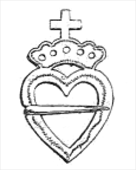 Coeur à couronne et à croix latine