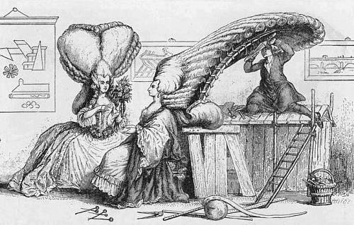 Caricature sur la mode en 1775 Caricature sur la mode en 1775