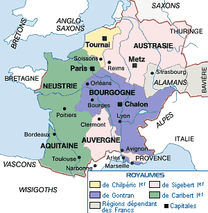 Partage du royaume des Francs en 561, à la mort de Clotaire Ier