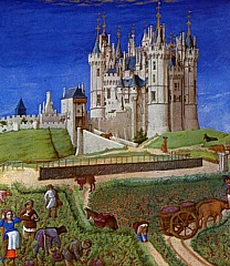 Château fort de Saumur, d'après les Très riches heures du duc de Berry