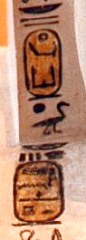 Cartouche d'Aménophis Ier, régant au 16e siècle avant J.-C. (18e dynastie)