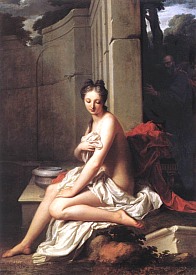 Suzanne au bain. Peinture de Jean-Baptiste Santerre (XVIIIe siècle)