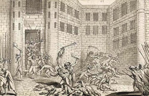 Massacres de septembre 1792 à la Prison des Carmes (couvent) le 2 septembre.  Un épisode sanglant de la Révolution française