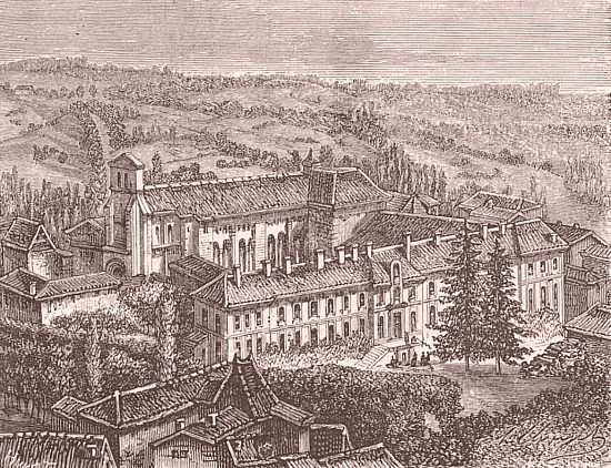 Abbaye de Solignac. Gravure extraite de Géographie du département de la Haute-Vienne, par Adolphe Joanne (1887)