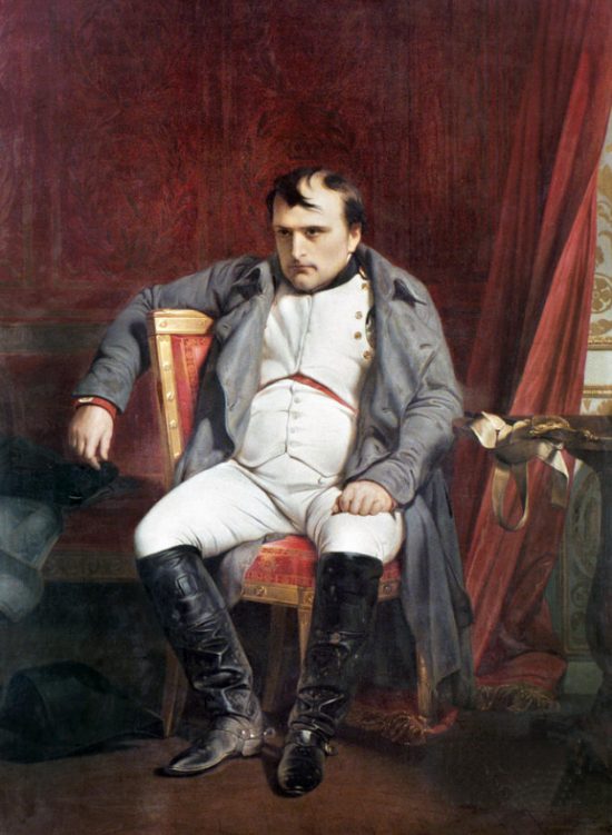 Napoléon dans son cabinet de Fontainebleau le 31 mars 1814. Peinture d'Hippolyte-Paul Delaroche (1840)