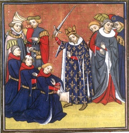 Le roi Jean II le Bon adoubant des chevaliers