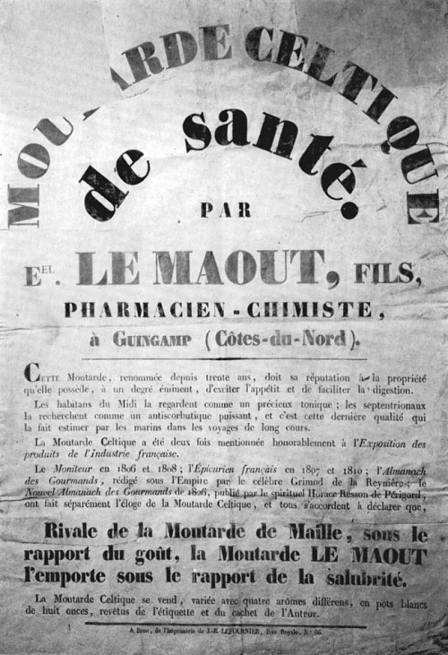 Affiche pour la « Moutarde celtique de santé » créée par Efflam Le Maout