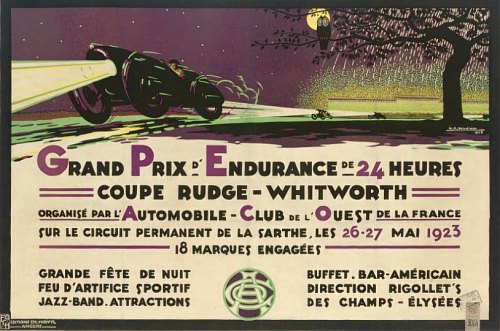 Affiche de la première épreuve des 24 heures du Mans