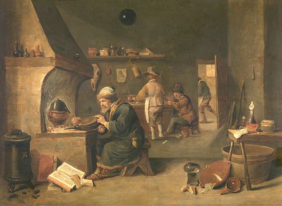 Un alchimiste (XVIIe siècle), par David Teniers le Jeune (1610-1690)
