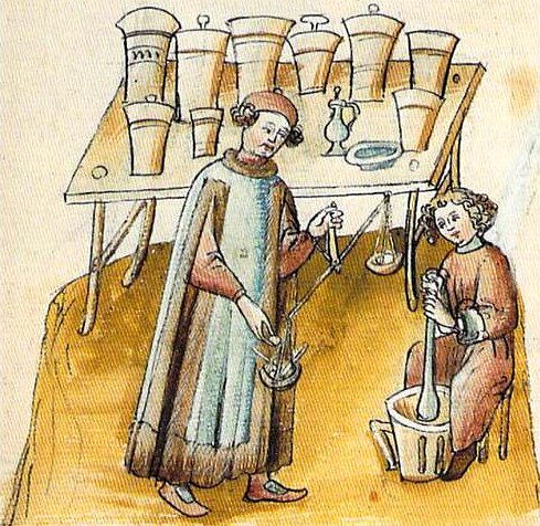 L'apothicaire au Moyen Age