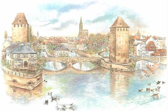 Strasbourg. Aquarelle de Bernadette Voz