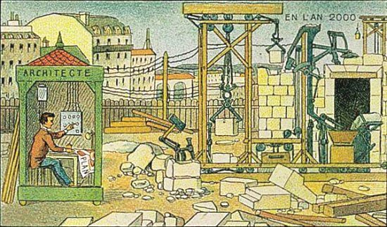 Vision d'un chantier de construction électrique (1910)