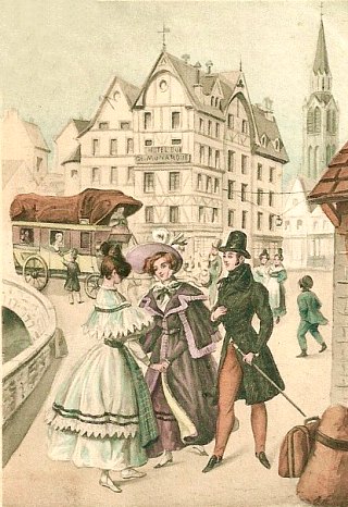L'arrivée de la diligence en 1830 L'arrivée de la diligence en 1830