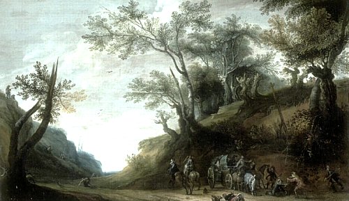 Attaque d'un convoi par des brigands Peinture de Pieter Snayers