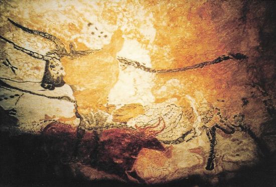 Grand aurochs de la salle des Taureaux au sein de la grotte de Lascaux