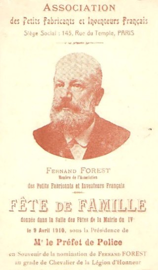 Annonce du banquet en l'honneur de Forest