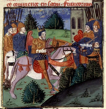 La bataille de Bénévent, par Boccace, enluminure issue de l'ouvrage de casibus